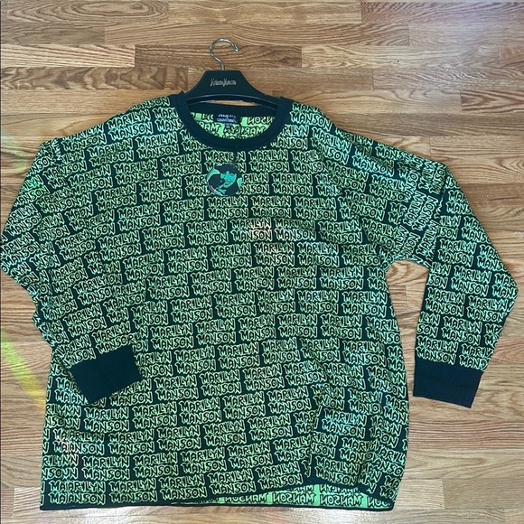 Brand New dolls kill Marilyn Manson plus size 3X pullover knit sweater green - Picture 1 of 8